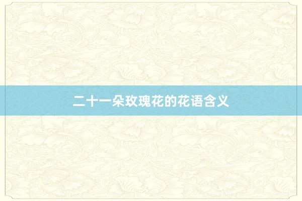 二十一朵玫瑰花的花语含义