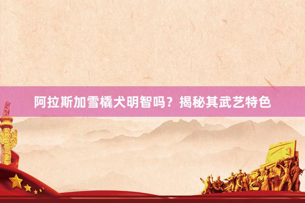阿拉斯加雪橇犬明智吗？揭秘其武艺特色